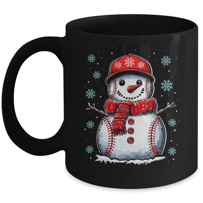Christmas Baseball Snowman Boys Baseball Christmas Women Men Mug | teecentury