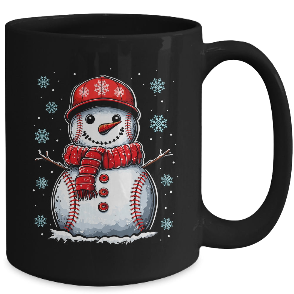 Christmas Baseball Snowman Boys Baseball Christmas Women Men Mug | teecentury