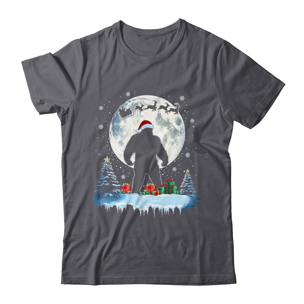 Christmas Bigfoot Santa Hat Tree Sleigh Moon Reindeer Snow Shirt & Sweatshirt | teecentury