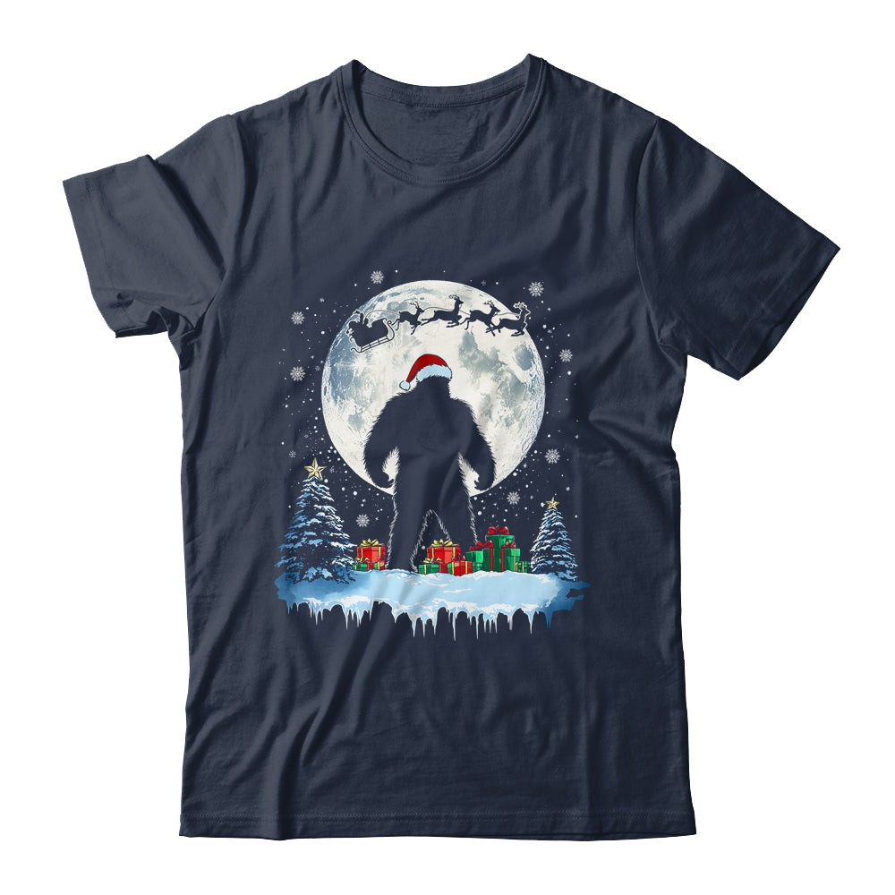 Christmas Bigfoot Santa Hat Tree Sleigh Moon Reindeer Snow Shirt & Sweatshirt | teecentury