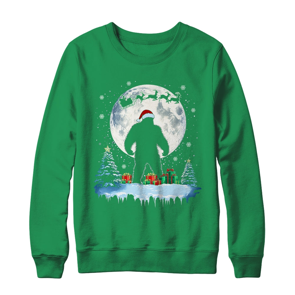Christmas Bigfoot Santa Hat Tree Sleigh Moon Reindeer Snow Shirt & Sweatshirt | teecentury