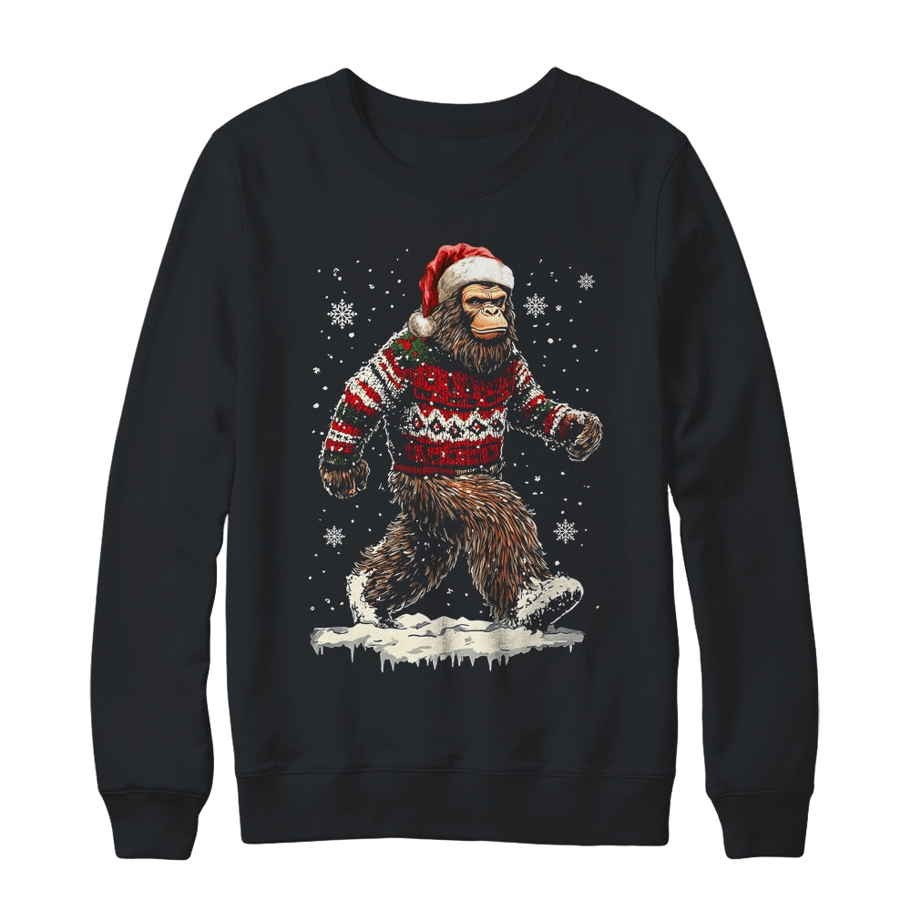 Christmas Bigfoot Sasquatch Funny Bigfoot Ugly Christmas Shirt & Sweatshirt | teecentury