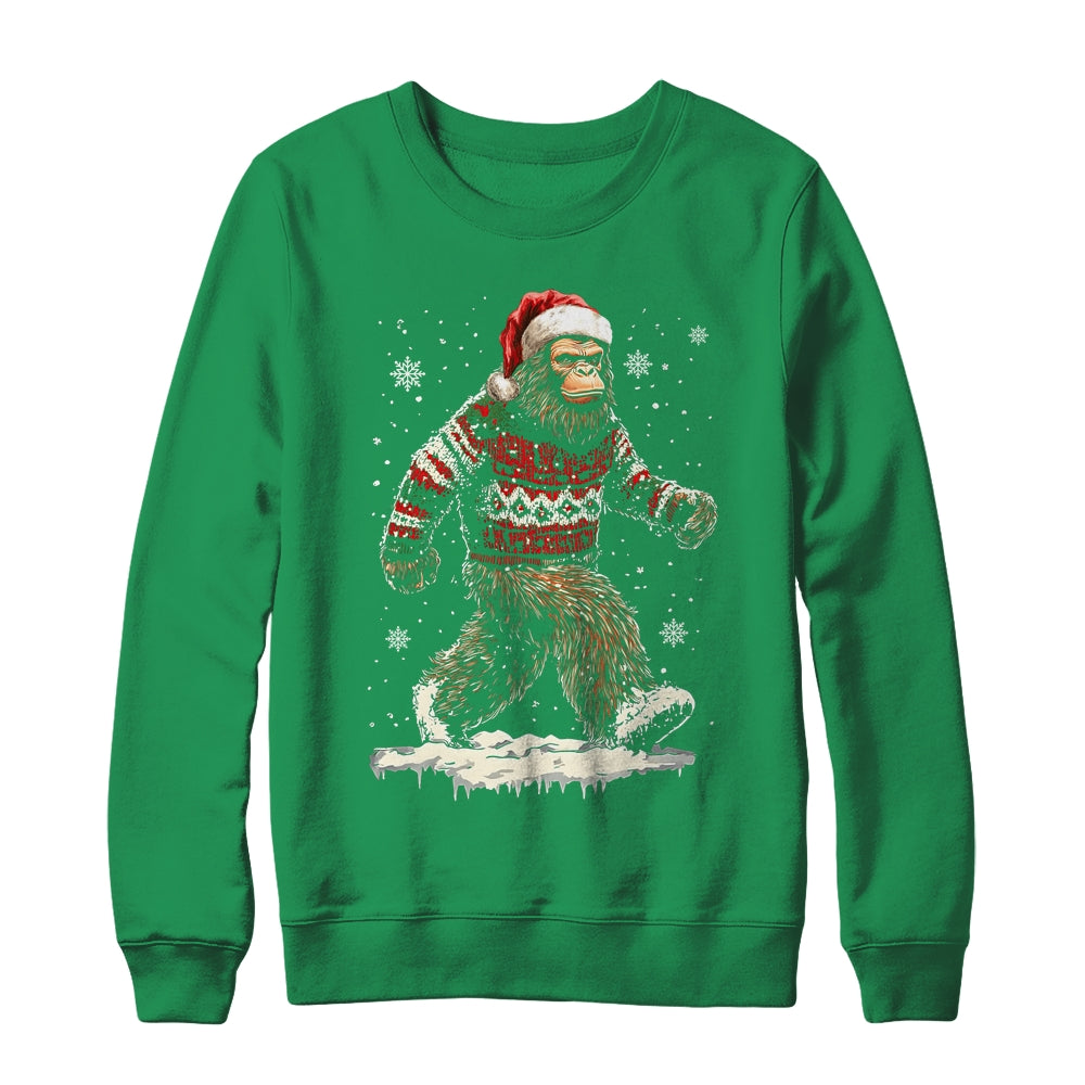 Christmas Bigfoot Sasquatch Funny Bigfoot Ugly Christmas Shirt & Sweatshirt | teecentury
