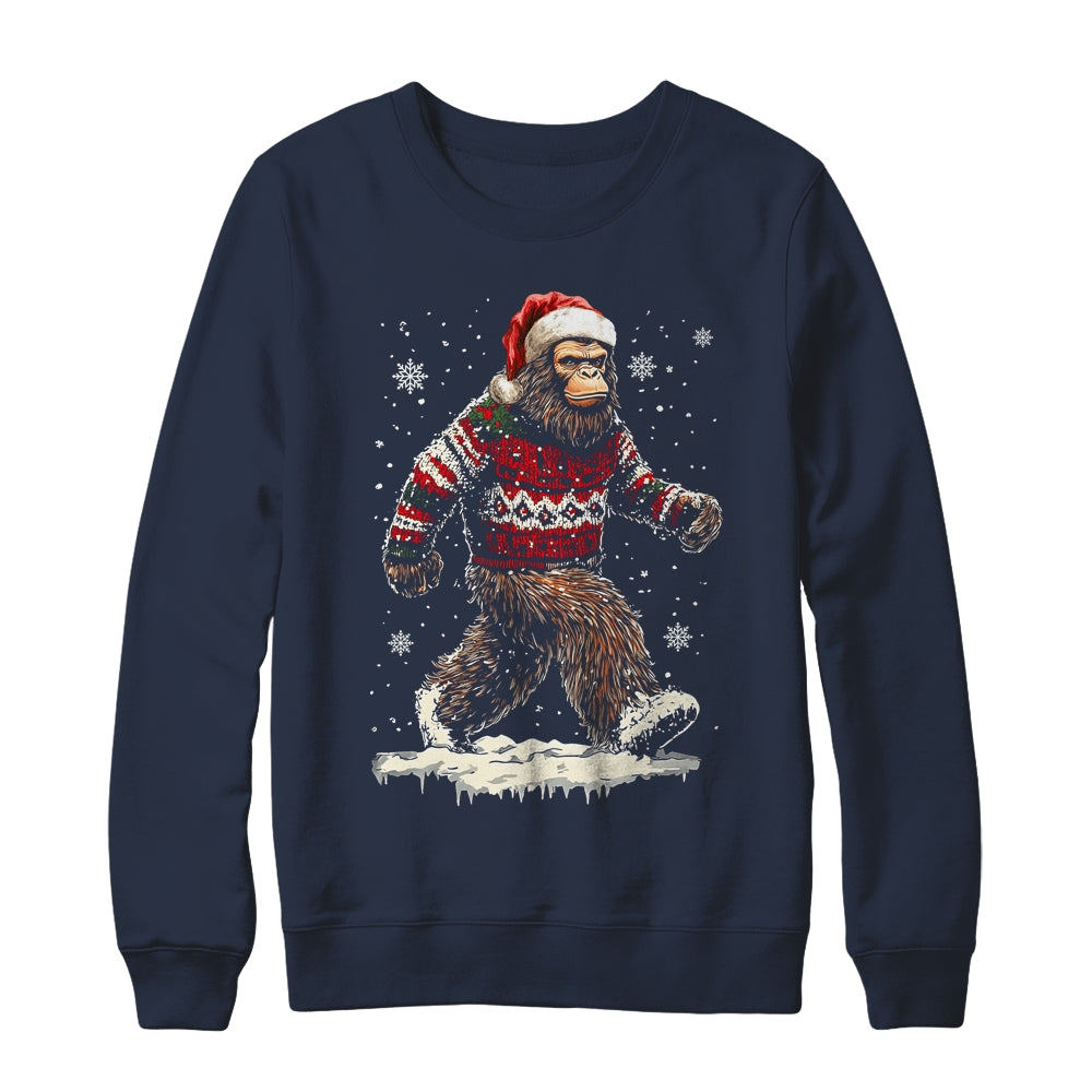 Christmas Bigfoot Sasquatch Funny Bigfoot Ugly Christmas Shirt & Sweatshirt | teecentury