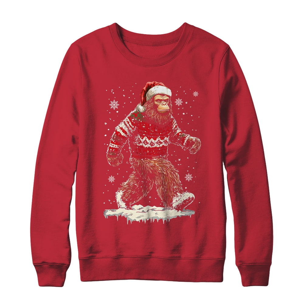 Christmas Bigfoot Sasquatch Funny Bigfoot Ugly Christmas Shirt & Sweatshirt | teecentury