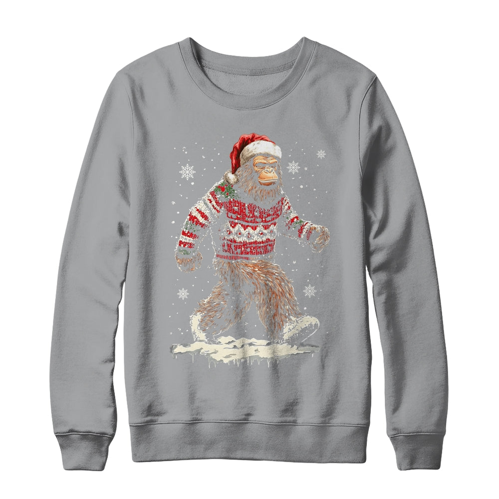 Christmas Bigfoot Sasquatch Funny Bigfoot Ugly Christmas Shirt & Sweatshirt | teecentury