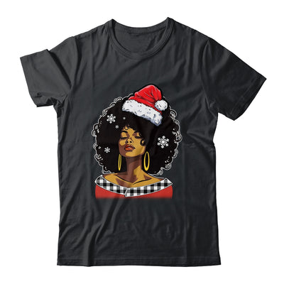 Christmas Black African American Santa Hat Xmas Afro Woman Shirt & Sweatshirt | teecentury