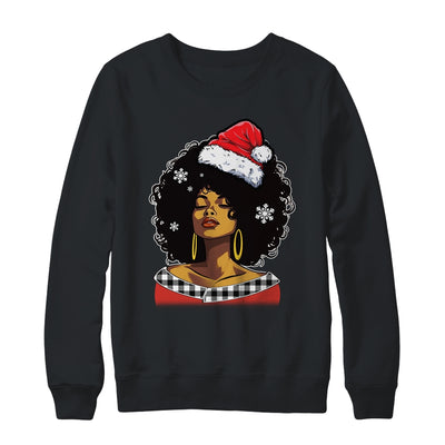 Christmas Black African American Santa Hat Xmas Afro Woman Shirt & Sweatshirt | teecentury