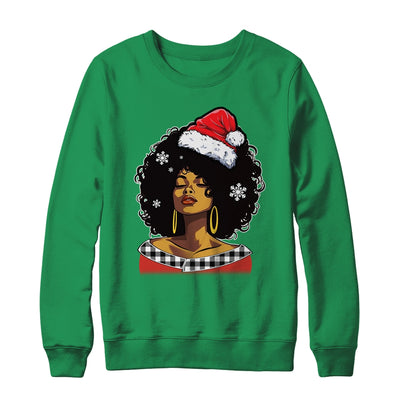 Christmas Black African American Santa Hat Xmas Afro Woman Shirt & Sweatshirt | teecentury