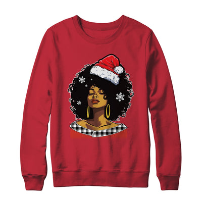 Christmas Black African American Santa Hat Xmas Afro Woman Shirt & Sweatshirt | teecentury