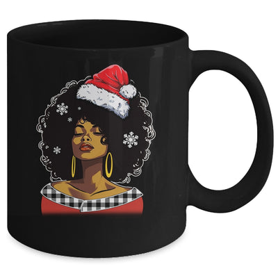 Christmas Black African American Santa Hat Xmas Afro Woman Mug | teecentury