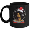 Christmas Black African American Santa Hat Xmas Afro Woman Mug | teecentury