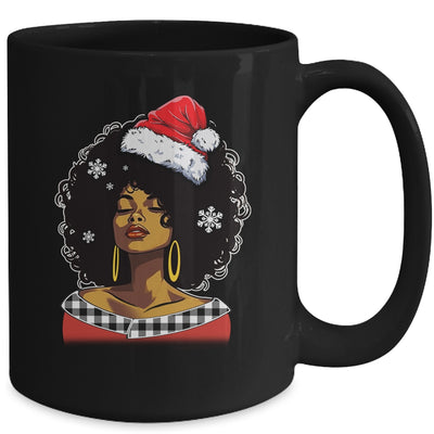 Christmas Black African American Santa Hat Xmas Afro Woman Mug | teecentury