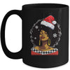 Christmas Black African American Santa Hat Xmas Afro Woman Mug | teecentury