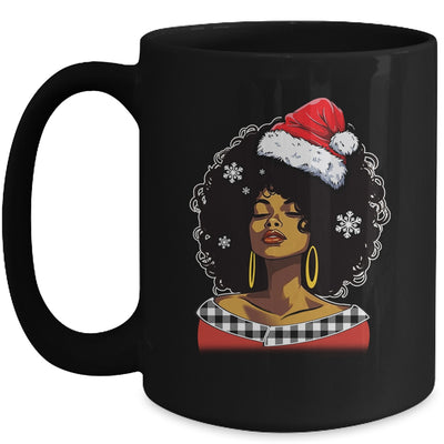 Christmas Black African American Santa Hat Xmas Afro Woman Mug | teecentury