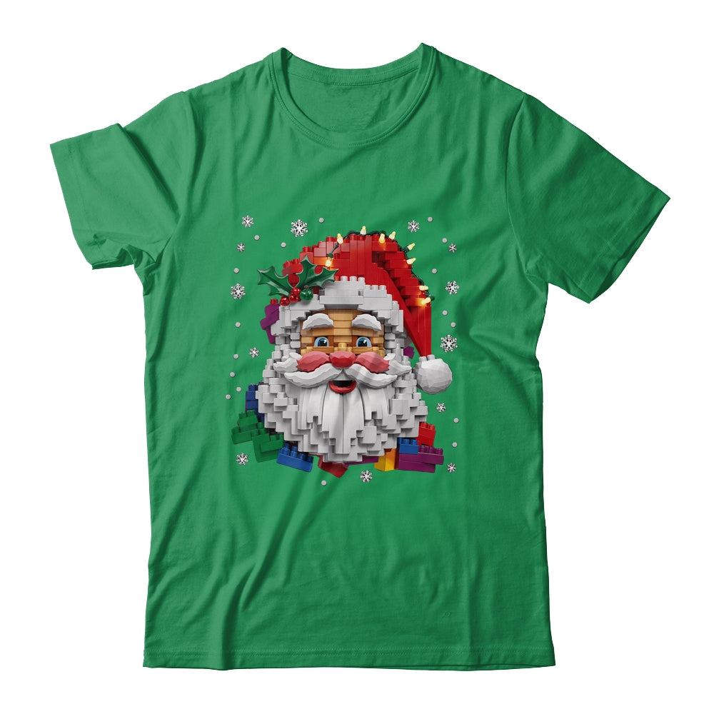 Christmas Builder Block Brick Building Santa Face Mens Boys Shirt & Sweatshirt | teecentury