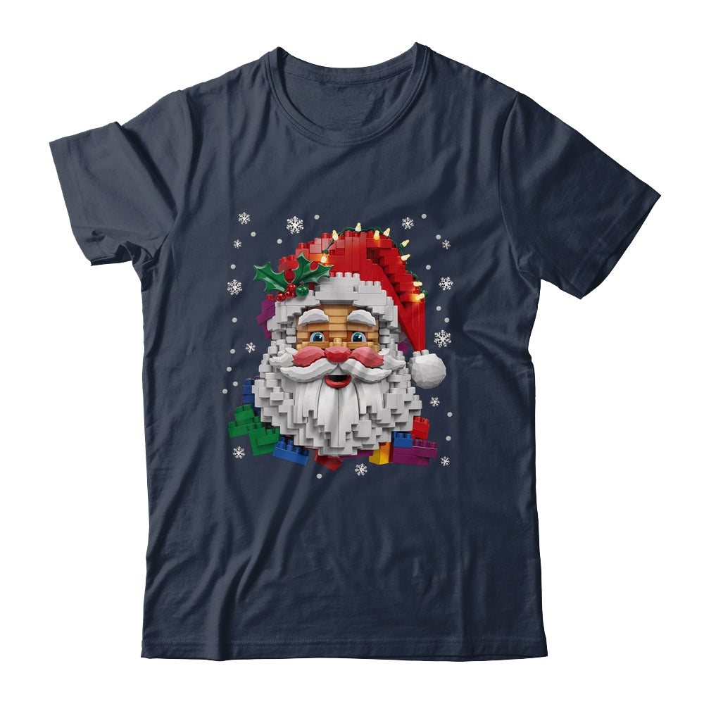 Christmas Builder Block Brick Building Santa Face Mens Boys Shirt & Sweatshirt | teecentury