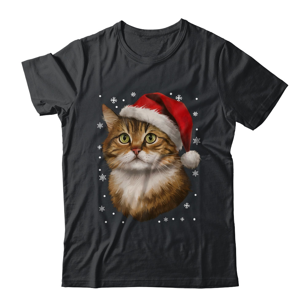 Christmas Cat Snow Xmas Graphic Cute Cat Lover Men Women Shirt & Sweatshirt | teecentury