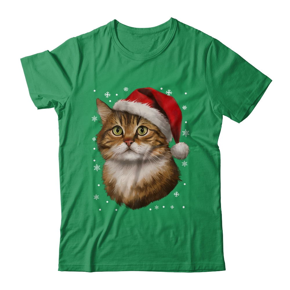 Christmas Cat Snow Xmas Graphic Cute Cat Lover Men Women Shirt & Sweatshirt | teecentury