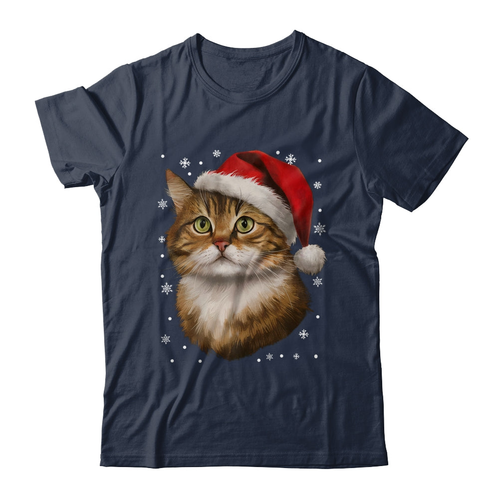Christmas Cat Snow Xmas Graphic Cute Cat Lover Men Women Shirt & Sweatshirt | teecentury