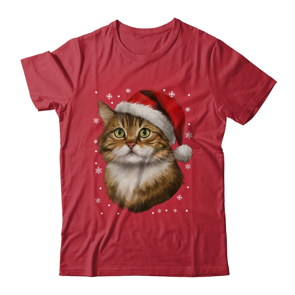 Christmas Cat Snow Xmas Graphic Cute Cat Lover Men Women Shirt & Sweatshirt | teecentury
