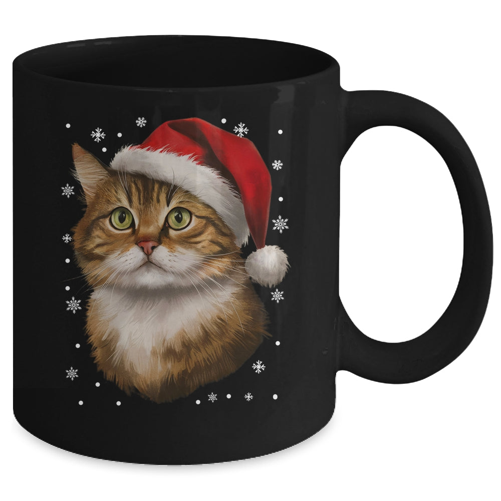 Christmas Cat Snow Xmas Graphic Cute Cat Lover Men Women Mug | teecentury