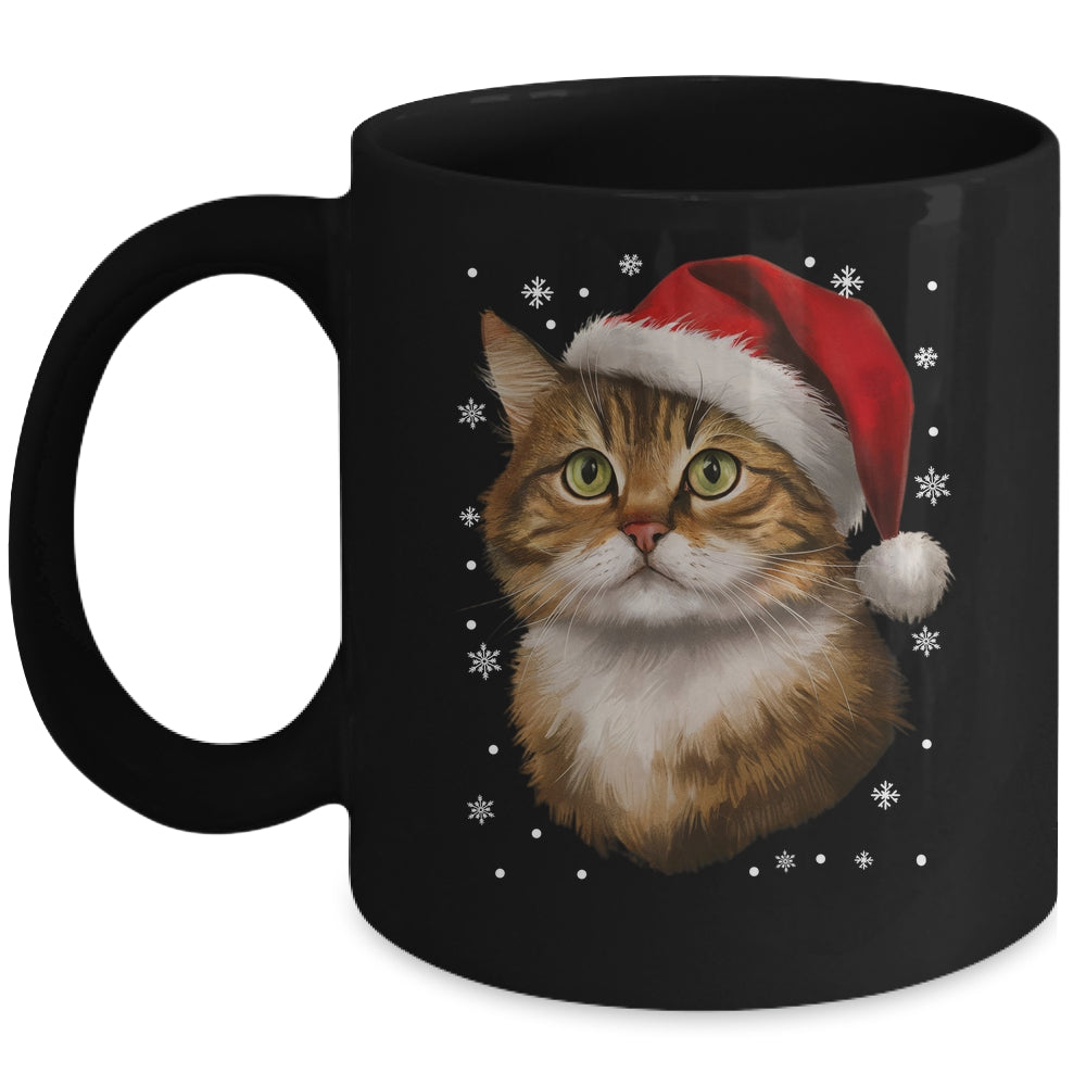 Christmas Cat Snow Xmas Graphic Cute Cat Lover Men Women Mug | teecentury