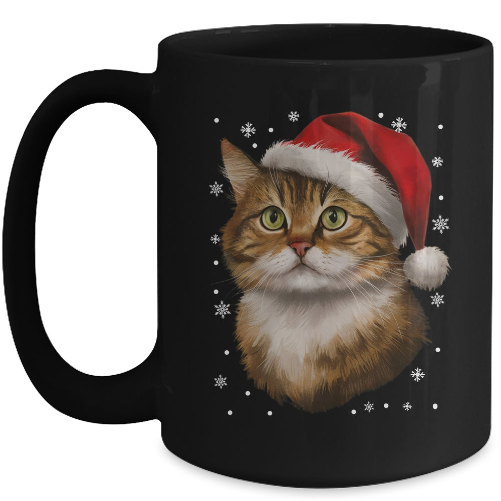 Christmas Cat Snow Xmas Graphic Cute Cat Lover Men Women Mug | teecentury