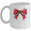 Christmas Coquette Bow Christmas Santa Bow Christmas Design Mug | teecentury