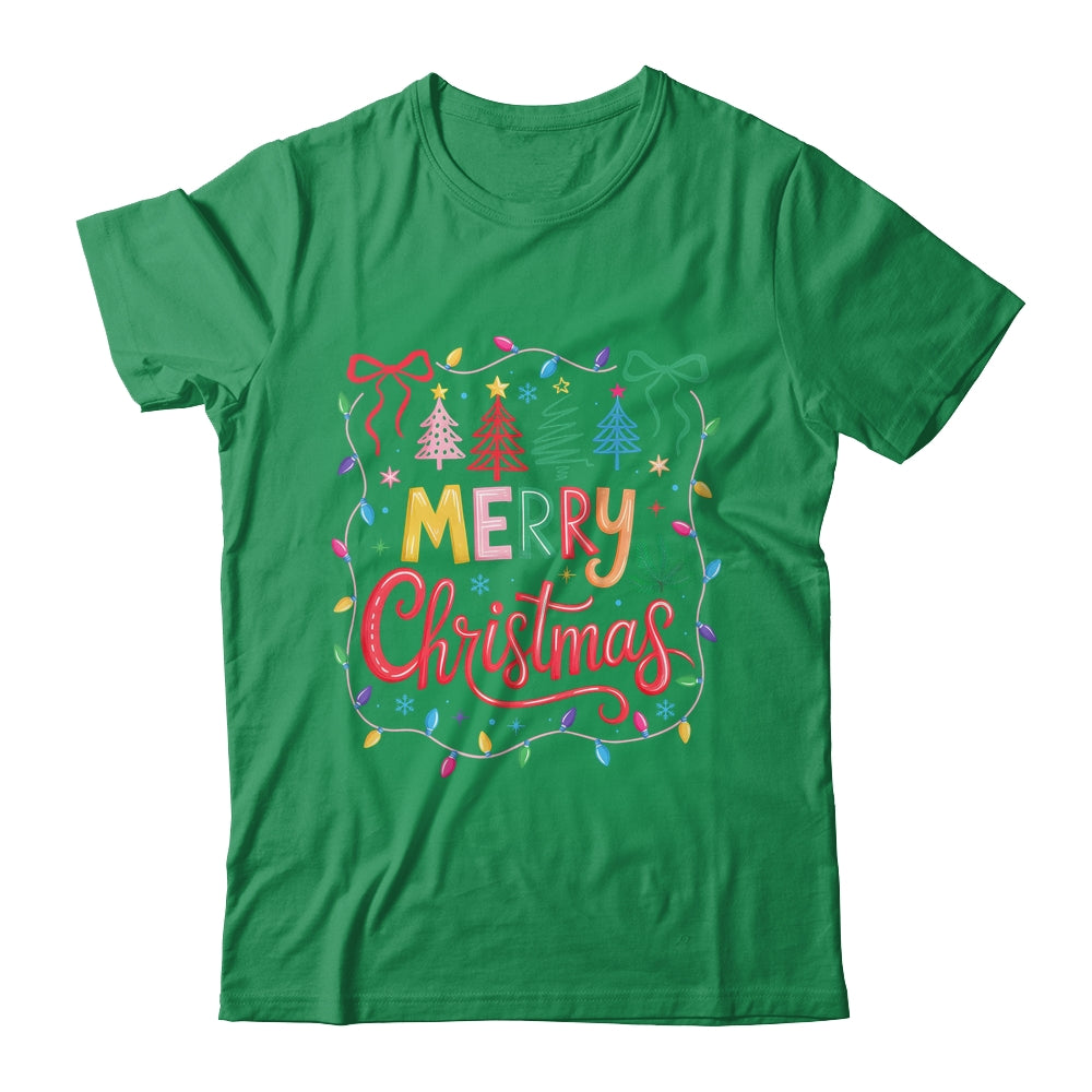 Christmas Coquette Bow Merry Christmas Tree Women Girls Shirt & Sweatshirt | teecentury