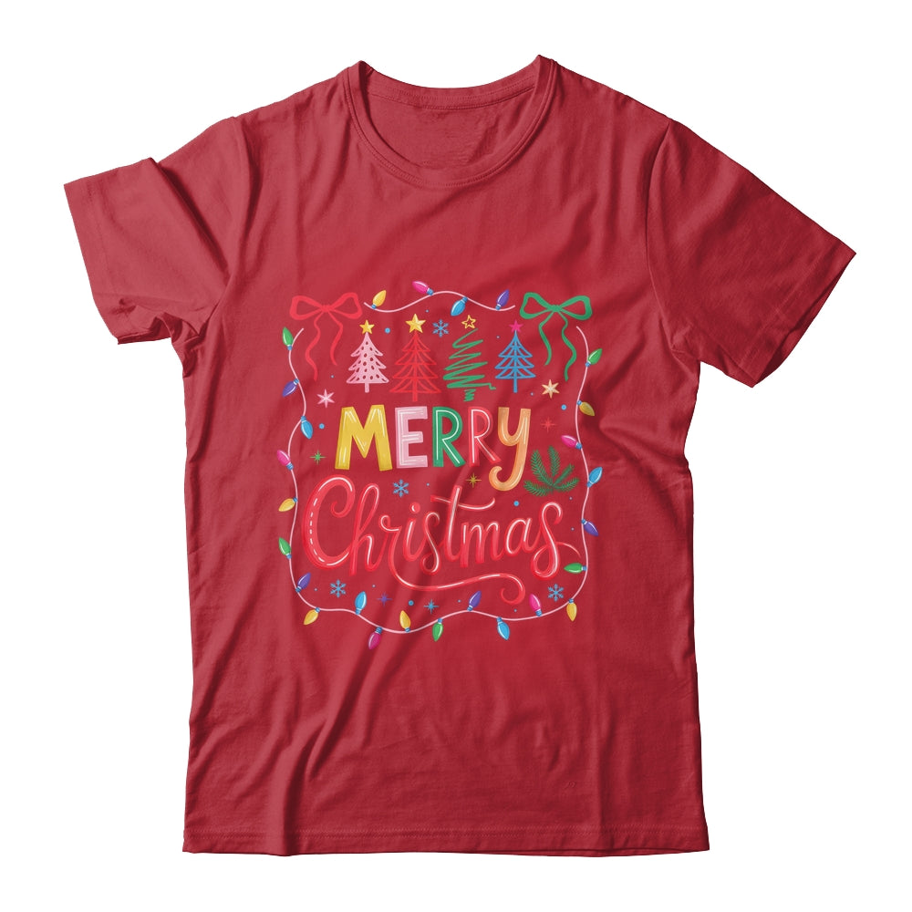 Christmas Coquette Bow Merry Christmas Tree Women Girls Shirt & Sweatshirt | teecentury