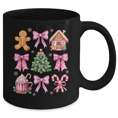 Christmas Coquette Bow Pink Gingerbread Xmas Girls Holiday Mug | teecentury