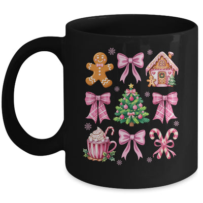Christmas Coquette Bow Pink Gingerbread Xmas Girls Holiday Mug | teecentury