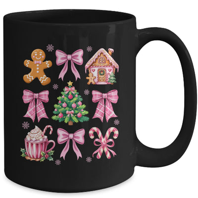 Christmas Coquette Bow Pink Gingerbread Xmas Girls Holiday Mug | teecentury