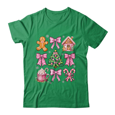 Christmas Coquette Bow Pink Gingerbread Xmas Girls Holiday Shirt & Sweatshirt | teecentury