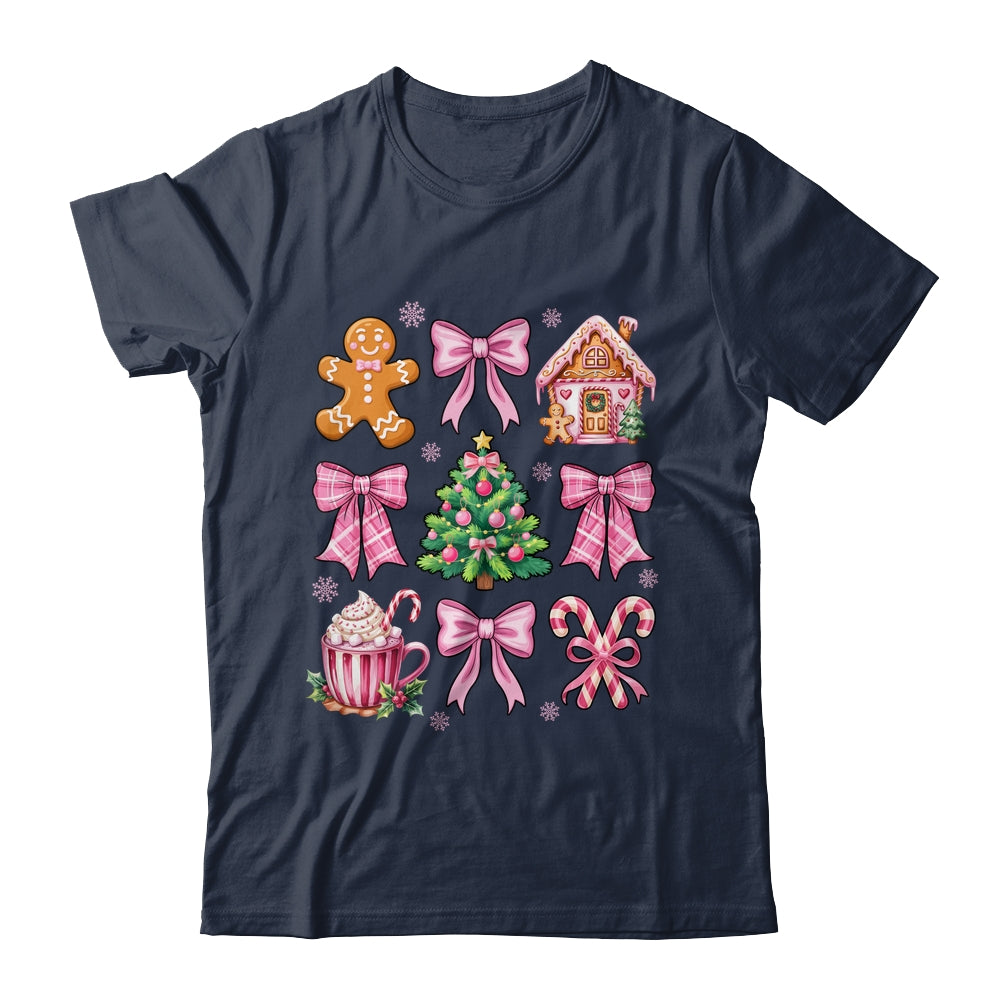 Christmas Coquette Bow Pink Gingerbread Xmas Girls Holiday Shirt & Sweatshirt | teecentury