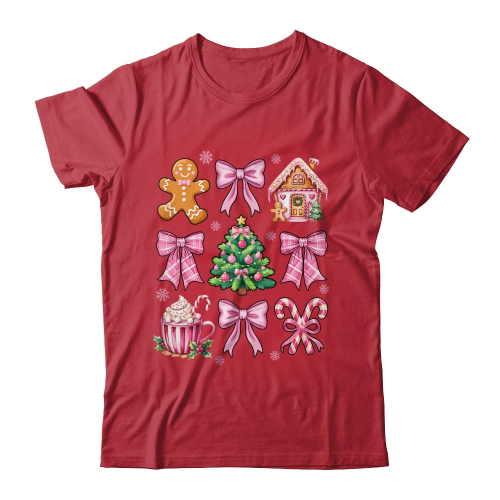 Christmas Coquette Bow Pink Gingerbread Xmas Girls Holiday Shirt & Sweatshirt | teecentury