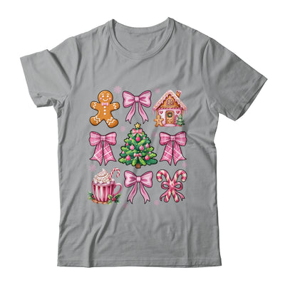 Christmas Coquette Bow Pink Gingerbread Xmas Girls Holiday Shirt & Sweatshirt | teecentury