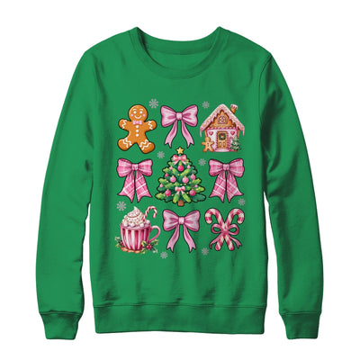 Christmas Coquette Bow Pink Gingerbread Xmas Girls Holiday Shirt & Sweatshirt | teecentury