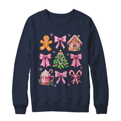 Christmas Coquette Bow Pink Gingerbread Xmas Girls Holiday Shirt & Sweatshirt | teecentury