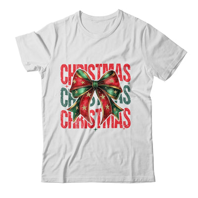 Christmas Coquette Bow Retro Christmas Season Girls Women Shirt & Sweatshirt | teecentury