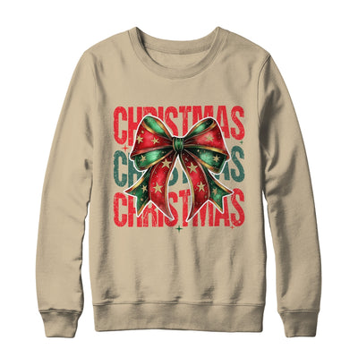 Christmas Coquette Bow Retro Christmas Season Girls Women Shirt & Sweatshirt | teecentury