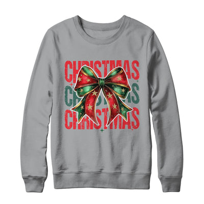 Christmas Coquette Bow Retro Christmas Season Girls Women Shirt & Sweatshirt | teecentury