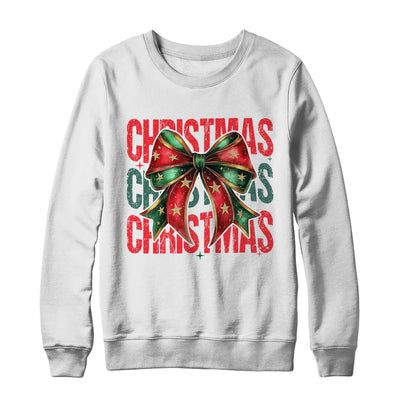 Christmas Coquette Bow Retro Christmas Season Girls Women Shirt & Sweatshirt | teecentury