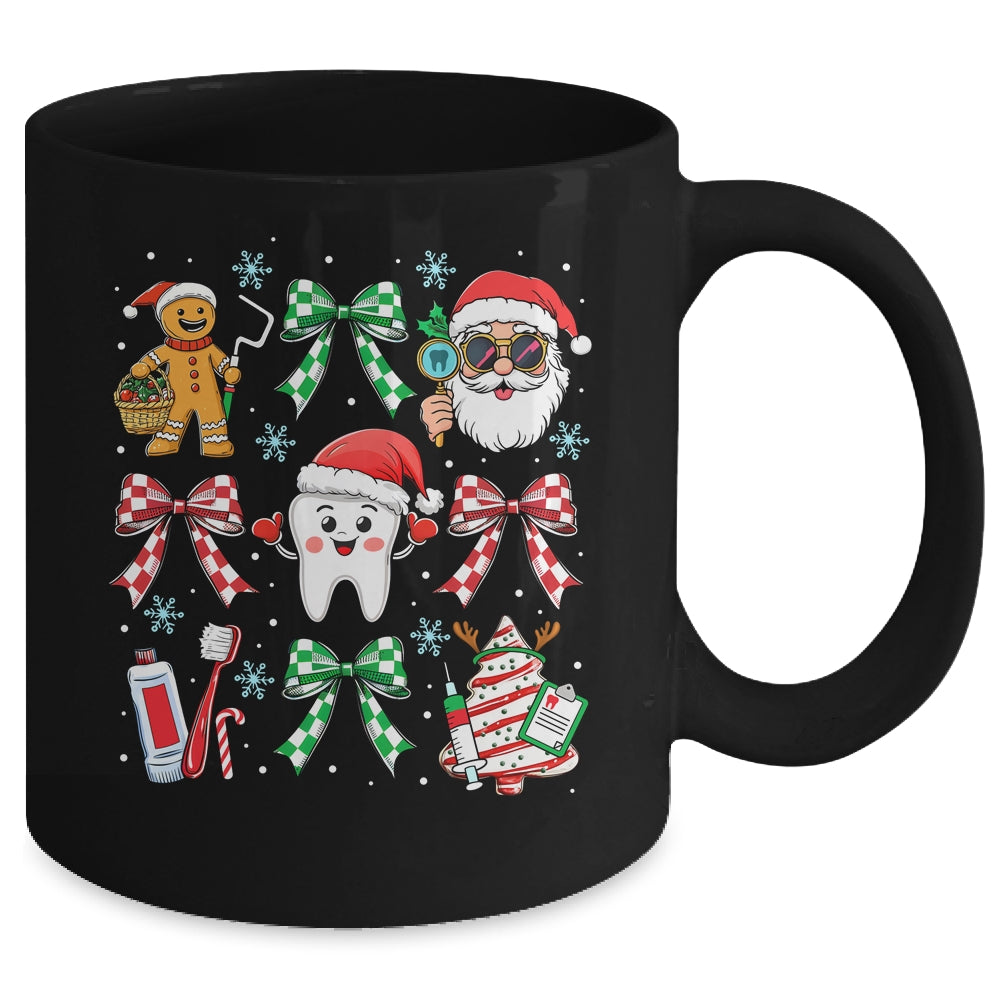 Christmas Dental Squad Crew Dentist Assistant Bow Coquette Mug | teecentury