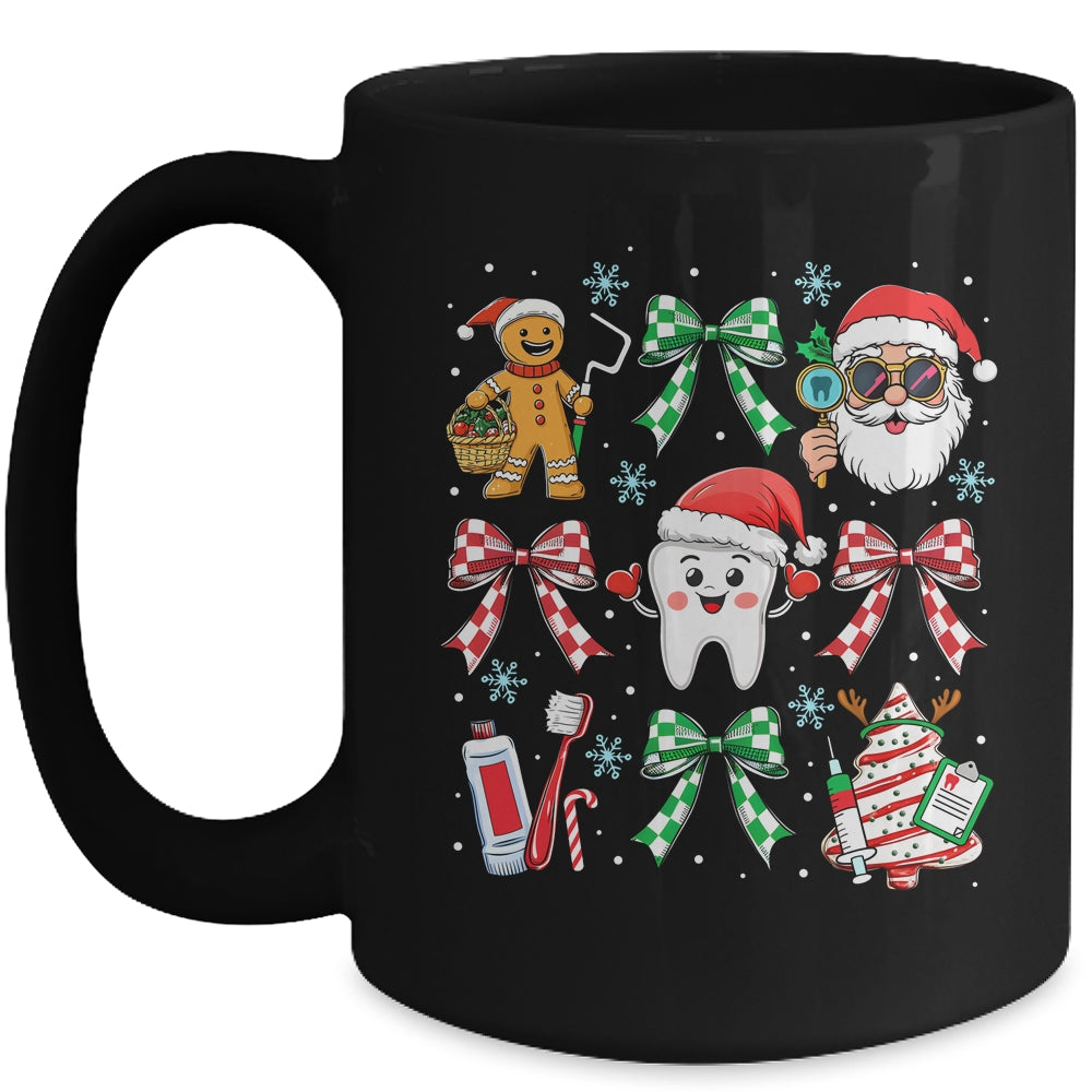 Christmas Dental Squad Crew Dentist Assistant Bow Coquette Mug | teecentury
