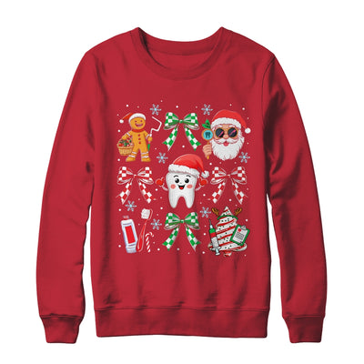 Christmas Dental Squad Crew Dentist Assistant Bow Coquette Shirt & Sweatshirt | teecentury