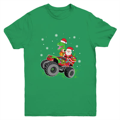 Christmas Family Matching Santa Truck Dinosaur Boys Kids Youth Shirt | teecentury