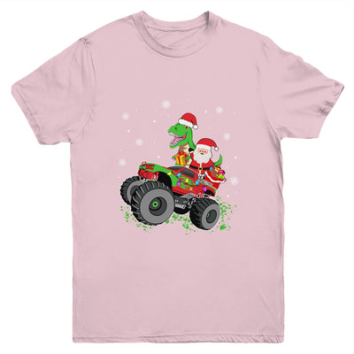 Christmas Family Matching Santa Truck Dinosaur Boys Kids Youth Shirt | teecentury