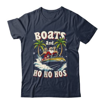 Christmas Funny Santa Boats And Ho Ho Hos Boat Captain Men Shirt & Sweatshirt | teecentury